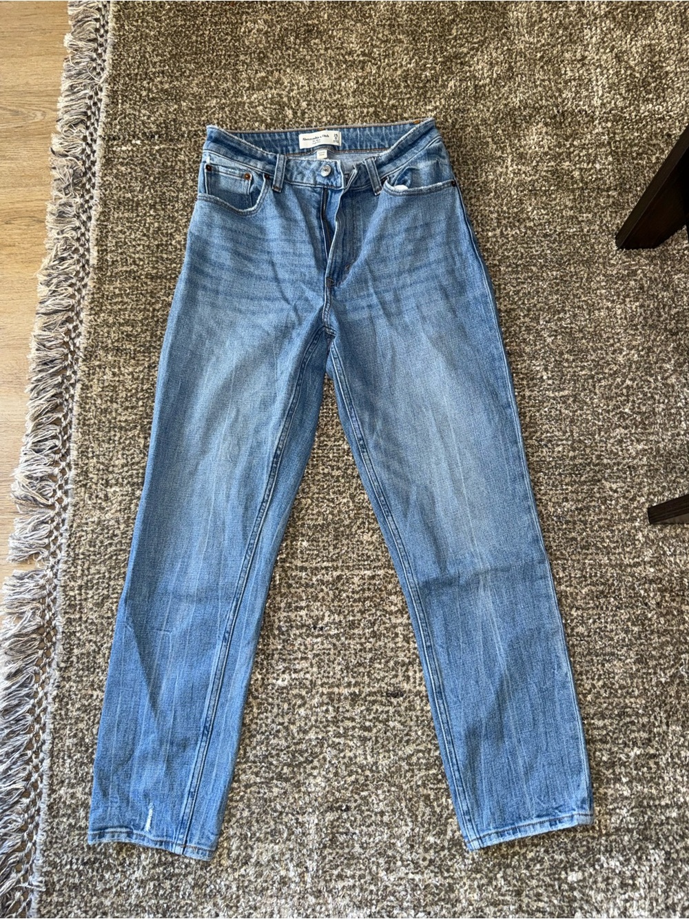 Abercrombie & Fitch Light Blue High-Rise Straight Jeans